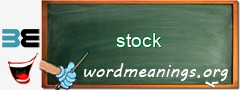 WordMeaning blackboard for stock